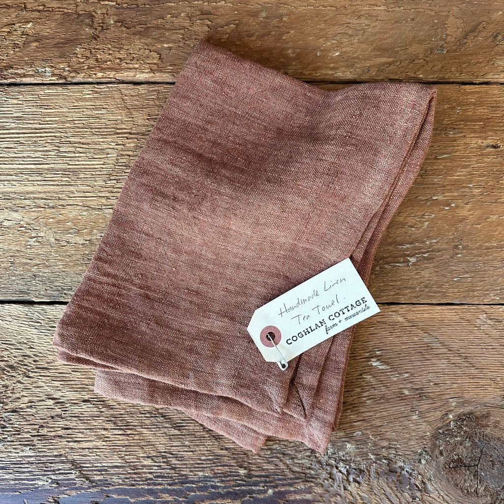 rust belgian linen tea towel kitchen towel minimalist kitchen farmhouse style