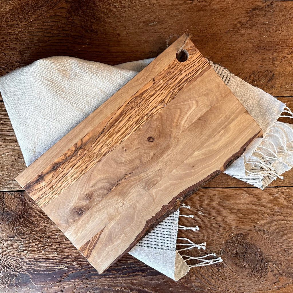 live edge olive wood cutting board handmade charcuterie board butter board