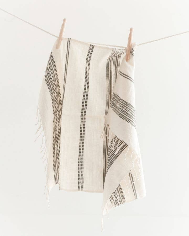 handwoven fair trade hand towel black and white for sale canada