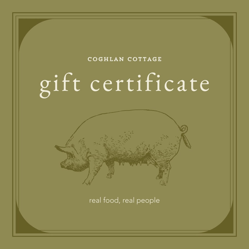 Gift Certificate Coghlan Cottage Farm Langley BC Gift Card