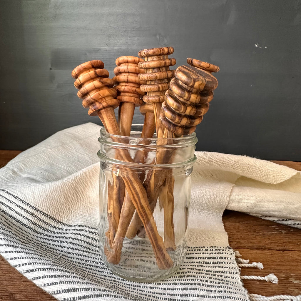 honey dippers handmade olive wood